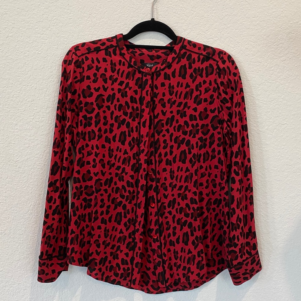 Rails animal print long sleeve blouse